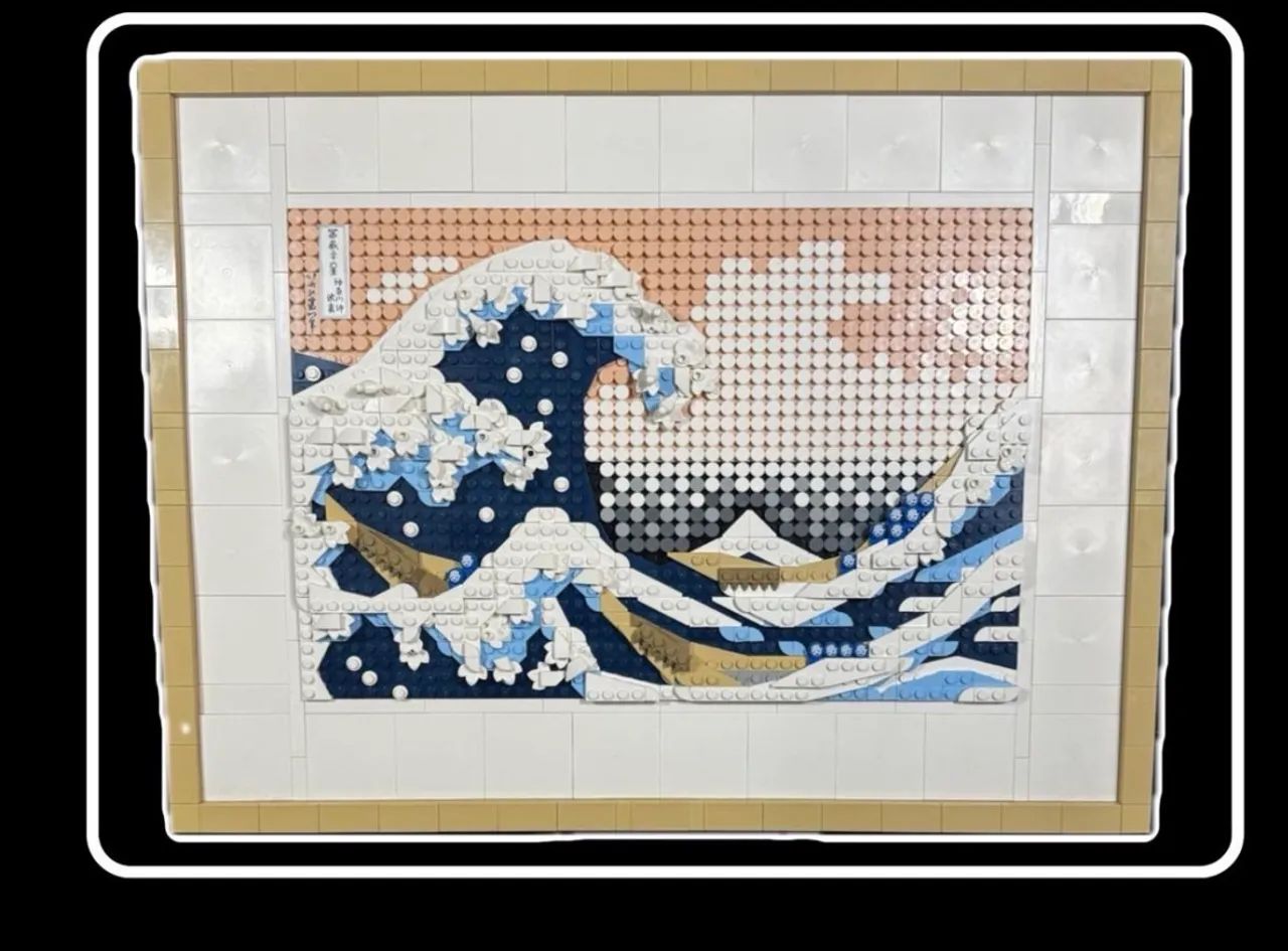 Quadro Monalisa e great wave - Foto 2
