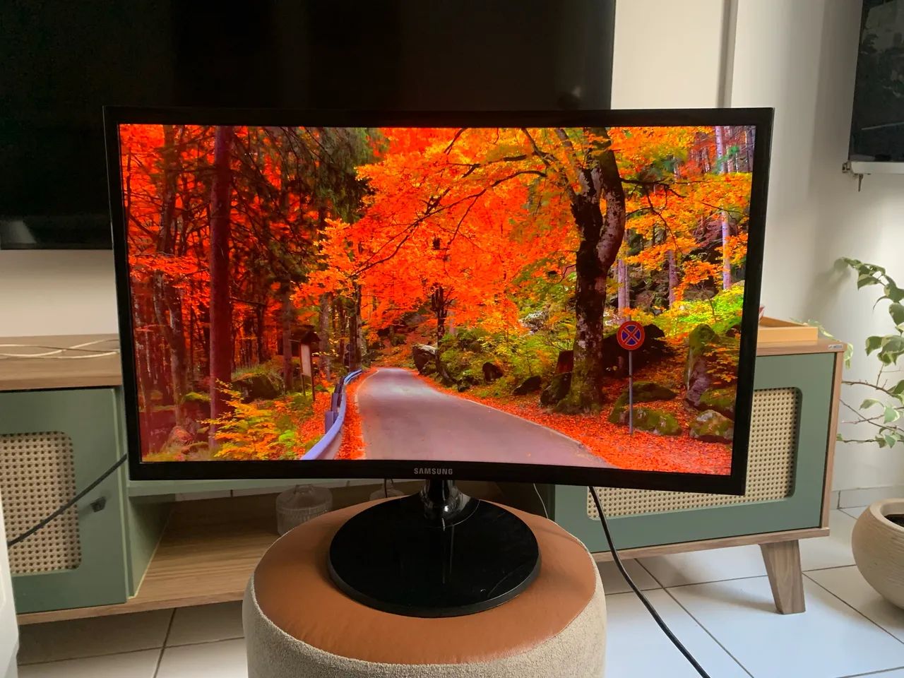Monitor Samsung Curvo 24" (C24F390) - Impecável e Completo - Foto 3