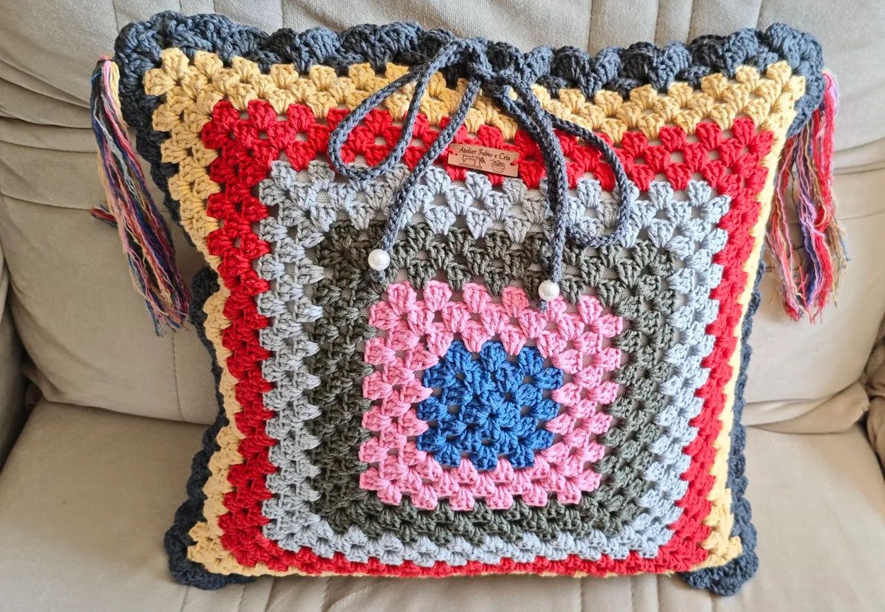 Capas de almofada de crochê. - Foto 4