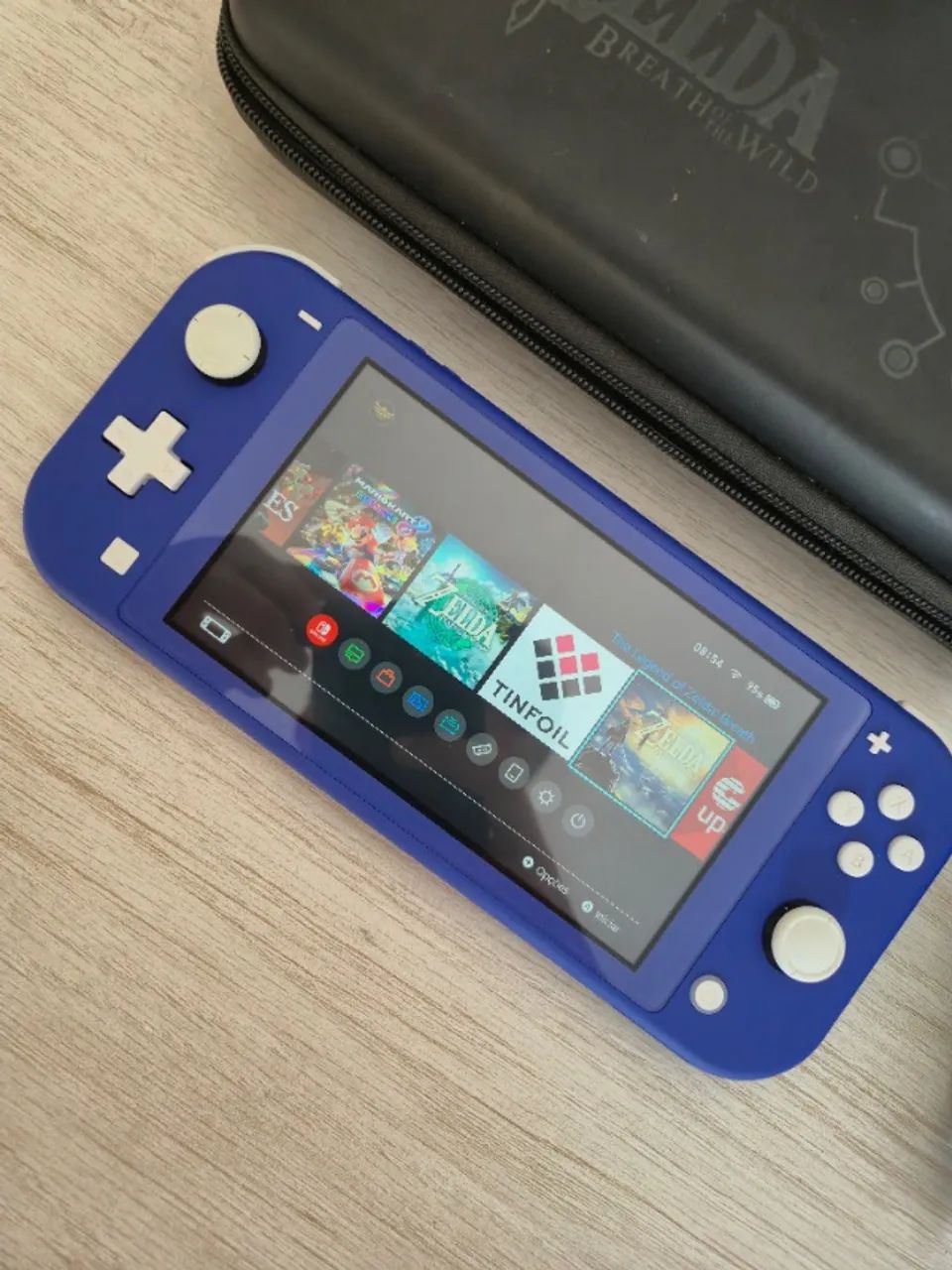 Nintendo Switch Lite Azul Desbloqueado 128GB Completo Caixa + CASE