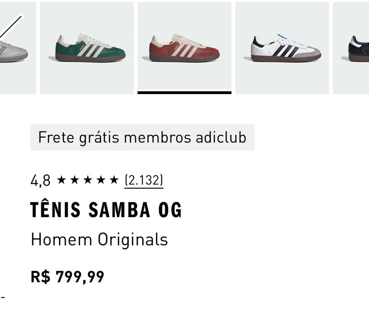 Tênis Adidas Samba bordô 36 - Foto 5