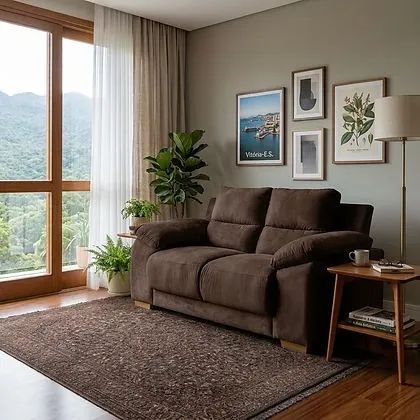 Sofa Luna 2 Lugares Tecido Veludo - Estofar - Foto 2