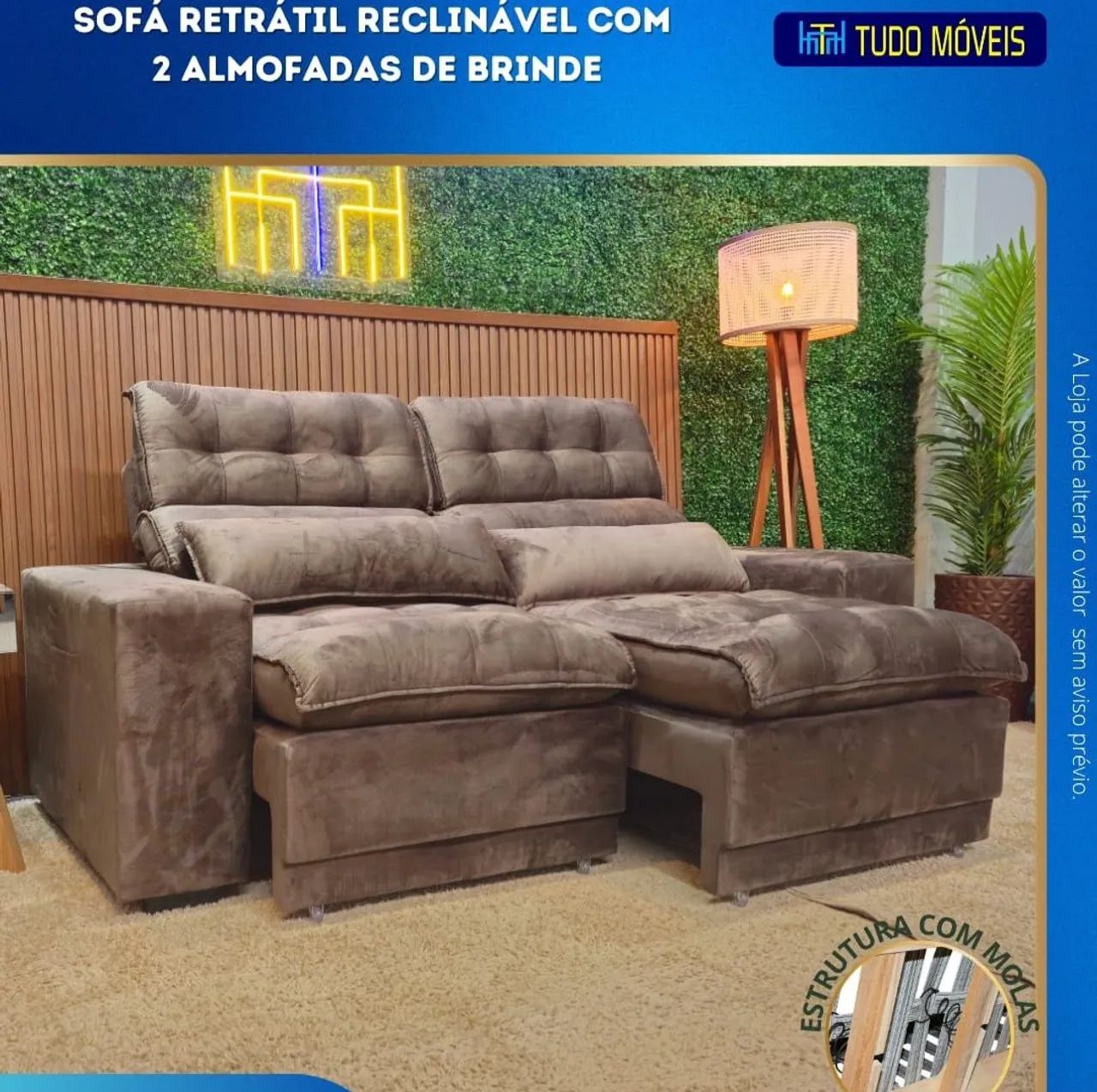 SOFA RETRÁTIL E RECLINÁVEL p/4 lugares - Foto 4