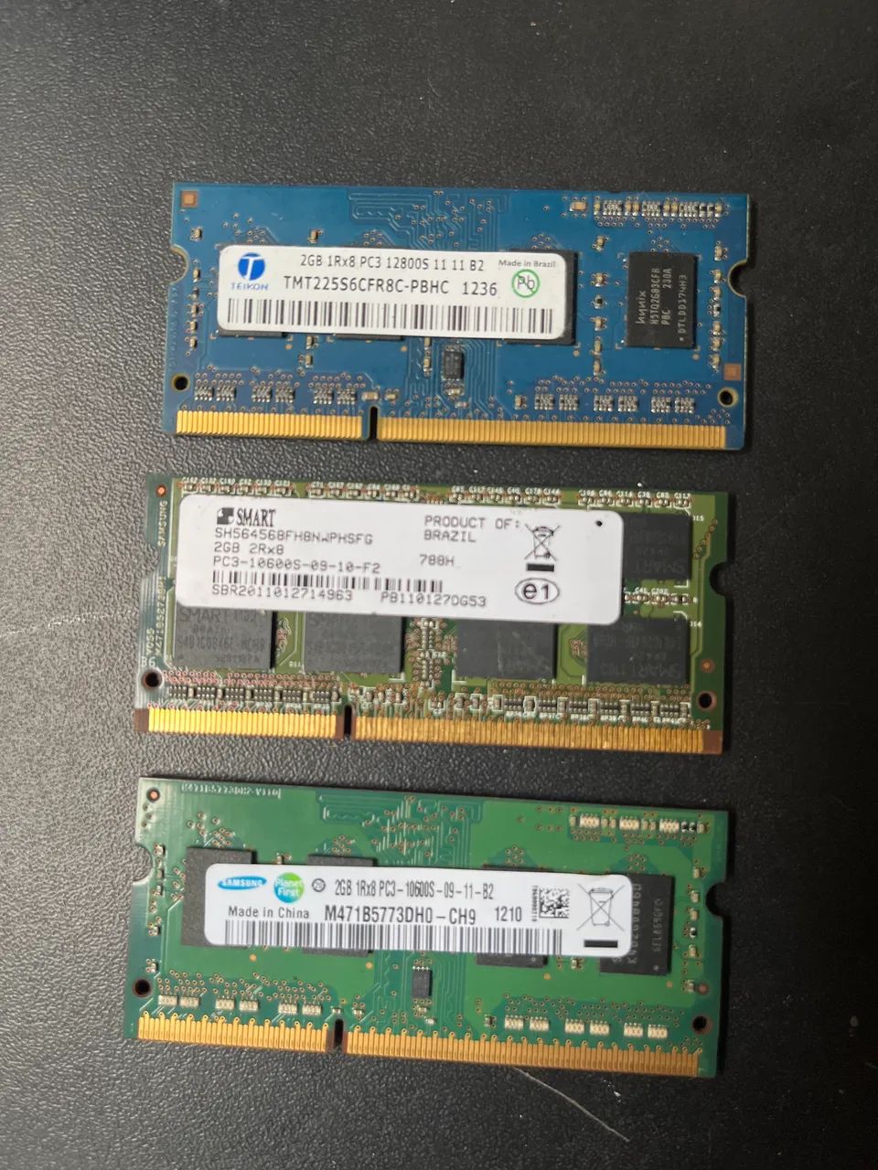 Memória ram Ddr3 notebook 3x2GB 6GB