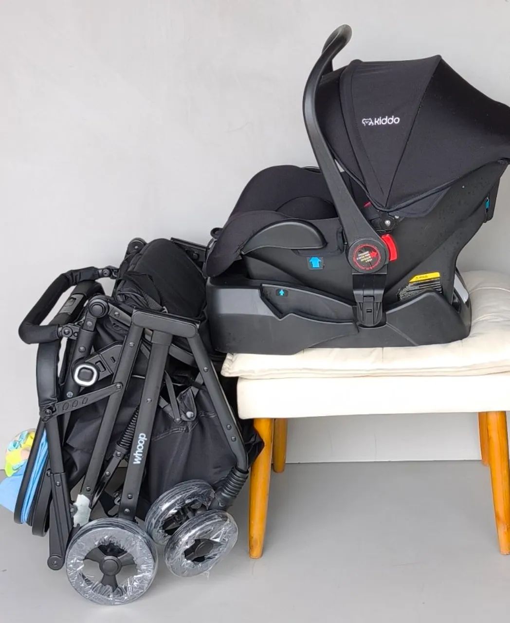 Conjunto Carrinho Moisés e bebê conforto com base - Foto 3
