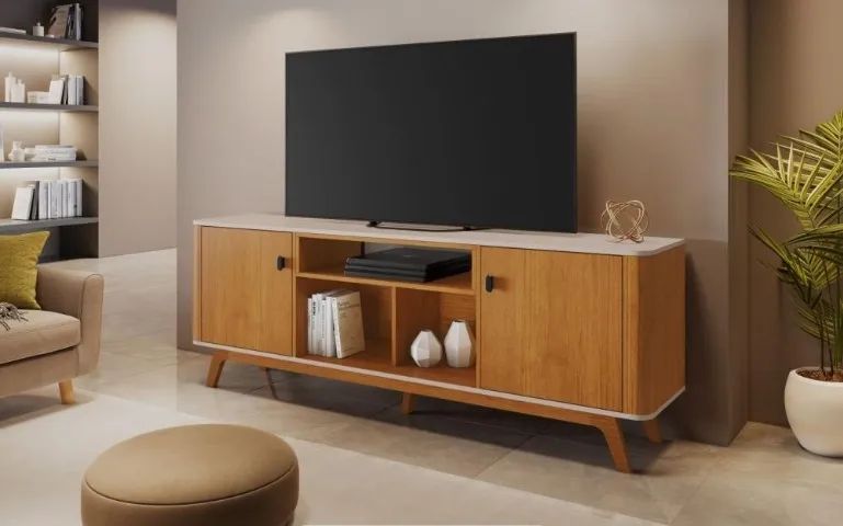 Rack P/TVs Até 70 Polegadas 1.80M Pés Estilo Retrô. Produto Novo Direto de Fábrica.