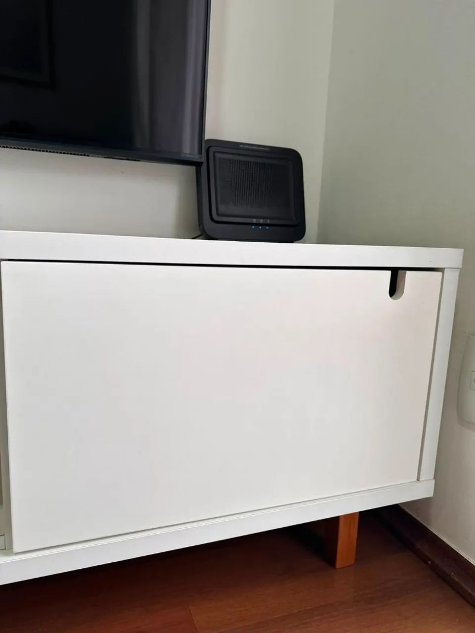 Rack Branco Moderno Com 2 Gavetas - Foto 2
