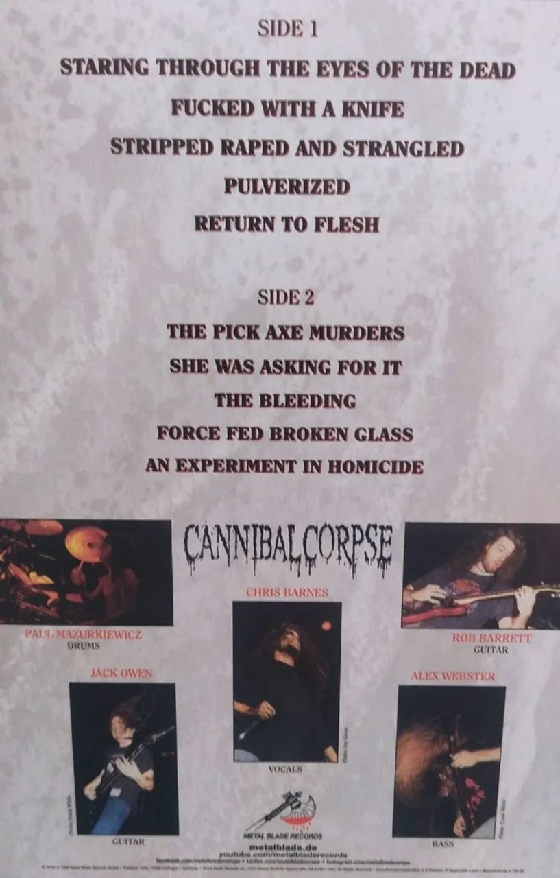 LP Cannibal Corpse - The Bleeding (180g+Pôster) - Foto 3