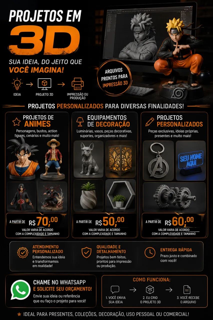Impressão 3D PERSONALIZADA - Foto 2
