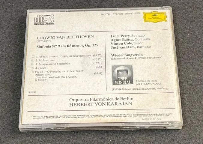CD Beethoven Symphonie NO.9 - Karajan - Berliner Philharmoniker - Foto 3