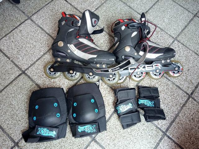 Patins com acessórios de proteção - Foto 5