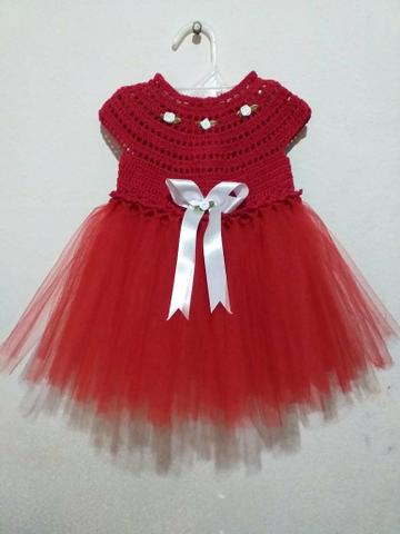 Vestido em crochê e tule - Foto 2