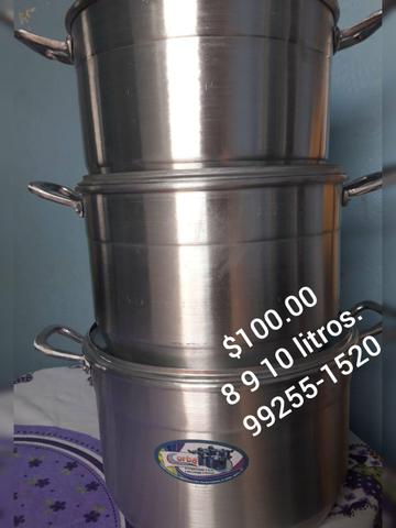 Panelas de alumínio bom. $100 as 3 peças *)