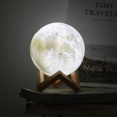 Mini Luminária Lua Cheia 3d 15 Cm Usb Colorida - Foto 2