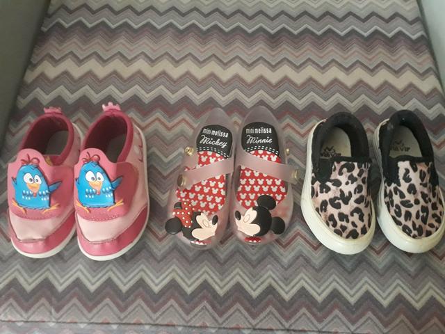 Lote sapatos número 19 menina