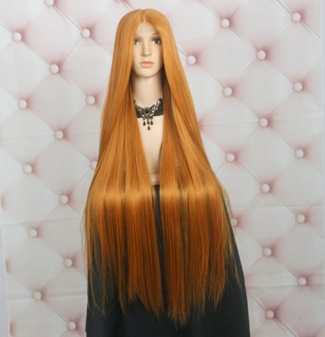 Peruca Lace Front Ruiva 95cm Premium Wig Up!