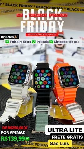 BLACKFRIDAY SMARTWATCH ULTRA LITE + Pulseira Extra Película e Entrega Grátis CG - Foto 2