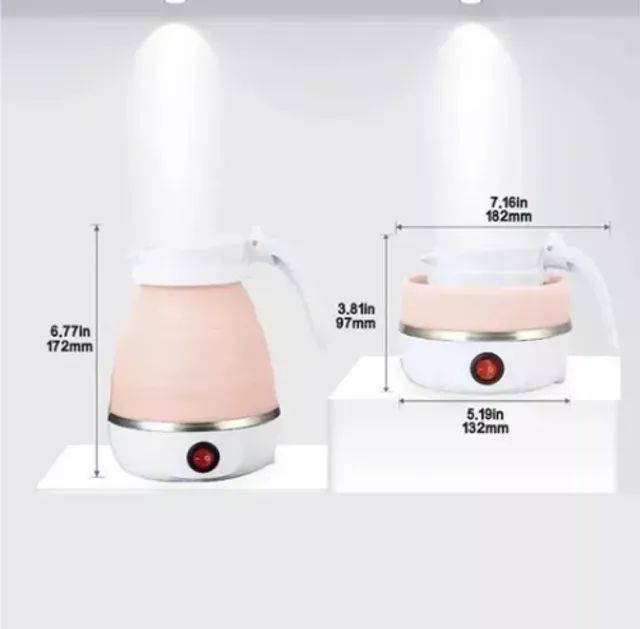 Chaleira Elétrica Dobrável Silicone 600ml Prática Viagem - Foto 4
