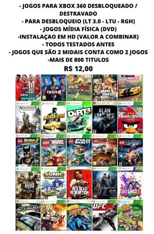 Jogos Xbox 360 Desbloqueado Destravado ( Mídia Física )