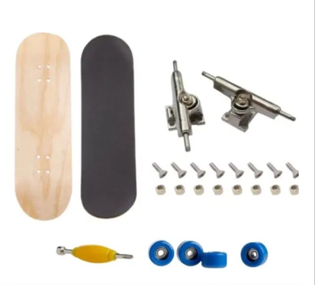 Fingerboard Skate Dedo Profissional Madeira Rolamento Kit 4