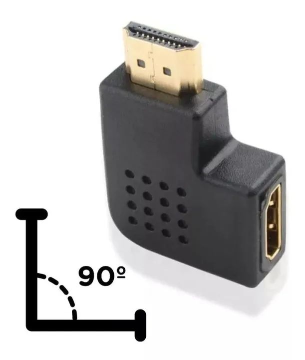 Adaptador Hdmi 90 Graus Em L Hdmi M X Hdmi F Horizontal Loja Coimbra Computadores Entrega - Foto 3