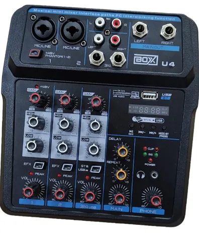 Mesa De Som 4 Canais Boxx U4 Interface Otg Para Gravações - Foto 3