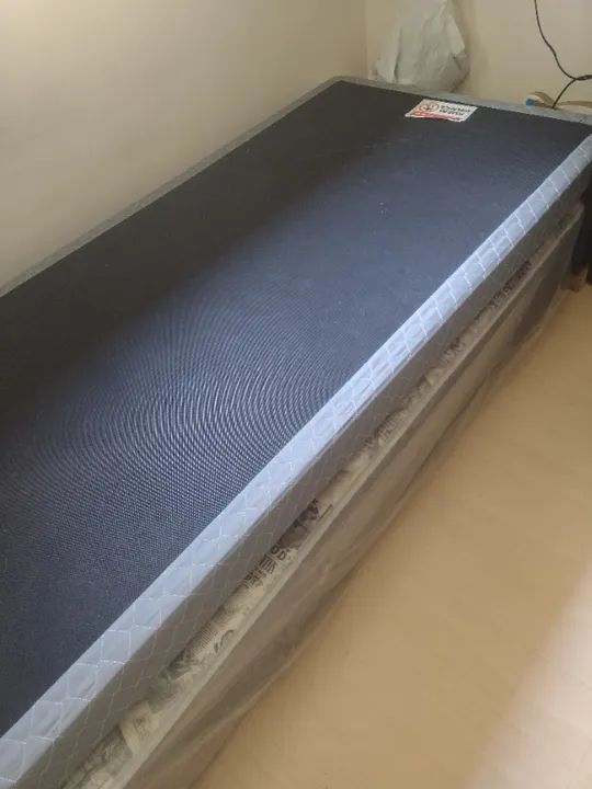 Base Cama Box de Solteiro e Cama Auxiliar Acoplado, em ótimo estado, cinza, Gazin - Foto 4