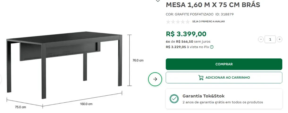 MESA ESCRITORIO METAL TOK STOK - Foto 4