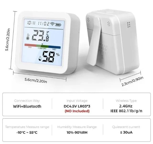Higrômetro e Termômetro Tuya WiFi Temperatura e Umidade Casa Inteligente Alexa COD-AM583   - Foto 5