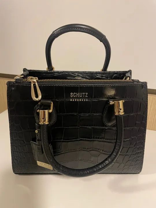 Bolsa Schutz Lorena Croco Preta NOVA - Foto 2