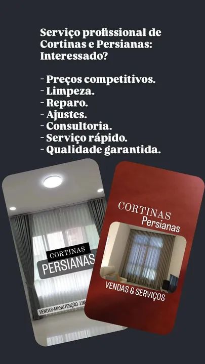 Cortinas e Persianas - Serviço Profissional