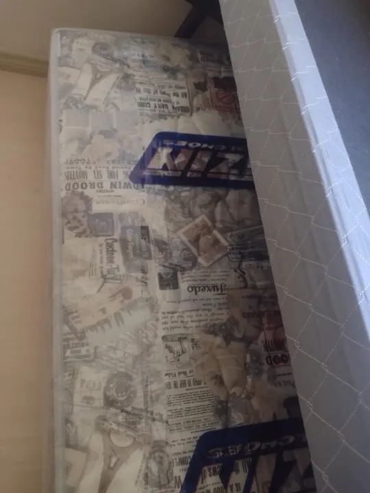 Base Cama Box de Solteiro e Cama Auxiliar Acoplado, em ótimo estado, cinza, Gazin
