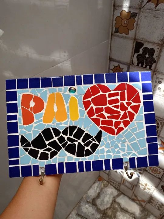 Quadro Decorativo Pai Mosaico tamanho  0.29x0.19 - Foto 4