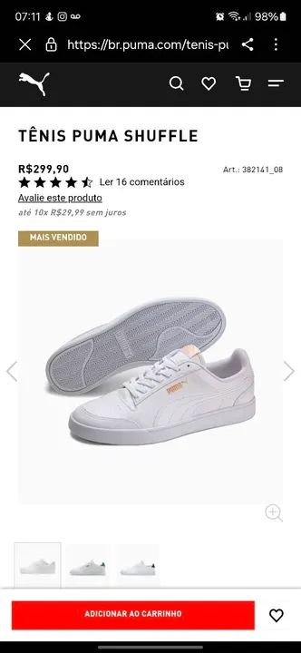 Shops tenis puma mais vendido