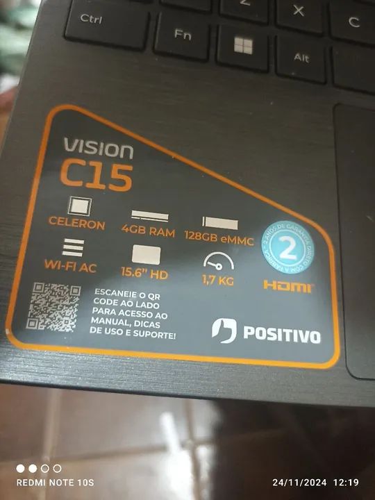 Notebook Positivo Vision C15 - Celeron - 4GB RAM - 128GB - 15.6"