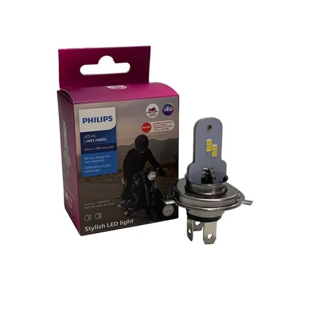 Lâmpada Farol Led Titan160 150 HS1 H4 FIT 35/35W 12V 6W Ultinon 1000 Philips 11458U1MX1 - Foto 2