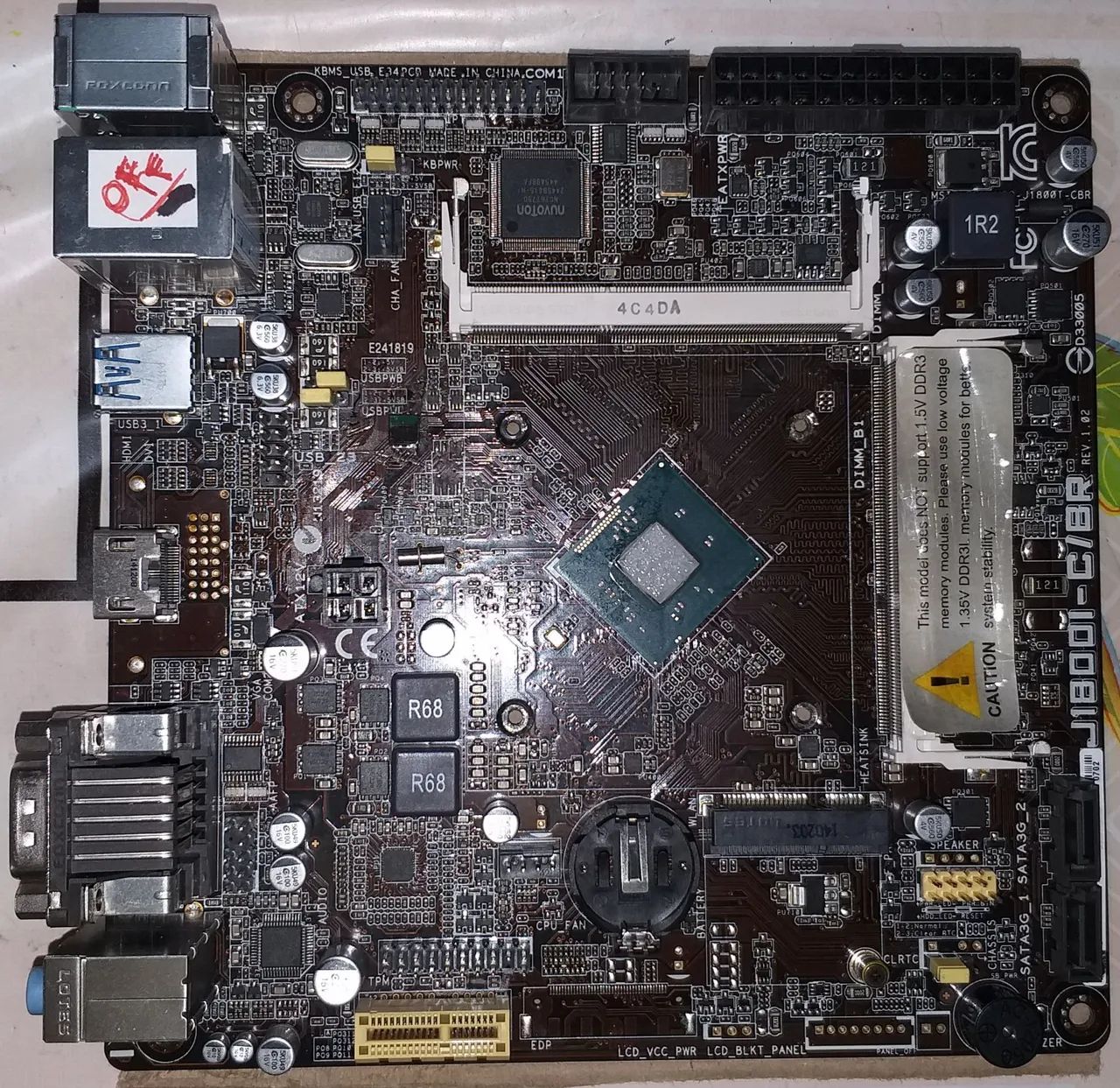 Placa Mãe Mini iTx Asus J1800i-c-br Rev 1.02 Ddr3 Bios Ok - Foto 5
