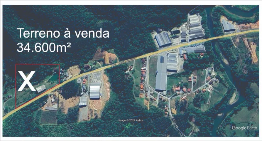 Terreno Industrial com 34.600m² + Galpão 1000m² + Casa campo 200m² c/ 4 quartos