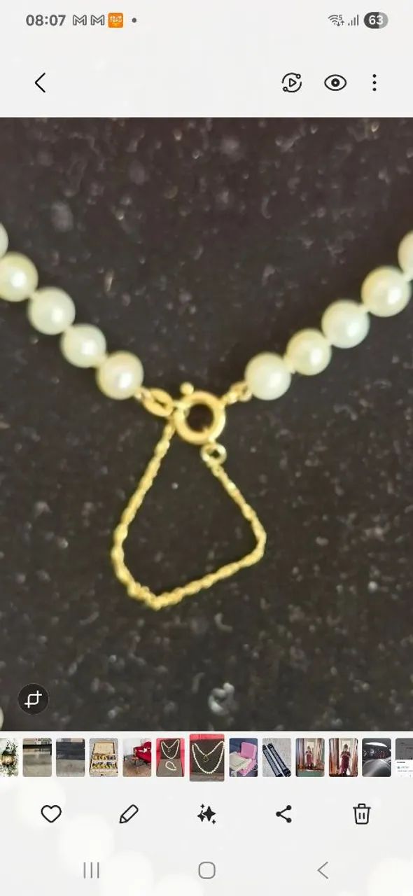 Colar de pérolas e ouro, e pulseira em ouro - Foto 2