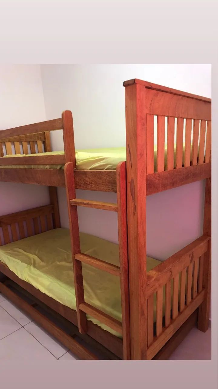 Beliche, treliche, cama casal em madeira maçiça - Foto 4