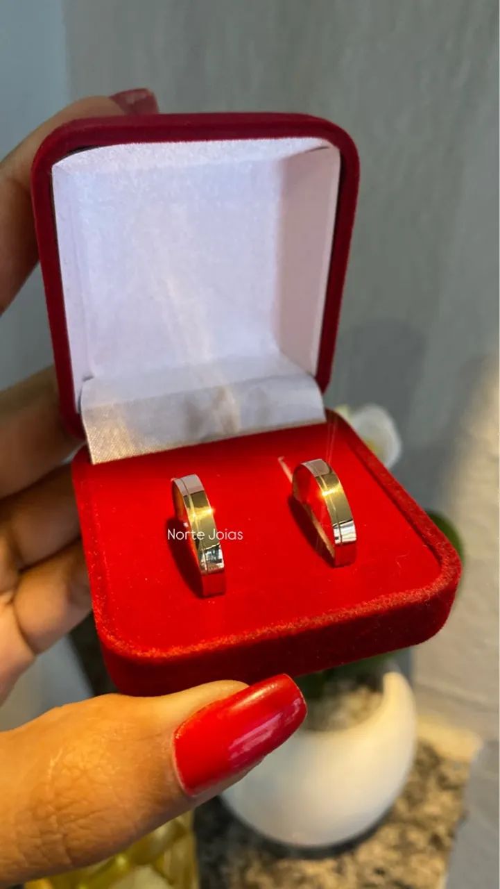 Par de Alianças, Ouro 18K, Modelo de 3 mm - Foto 2
