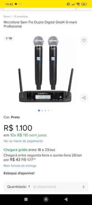 Microfone sem fio Gmark duplo - Foto 3