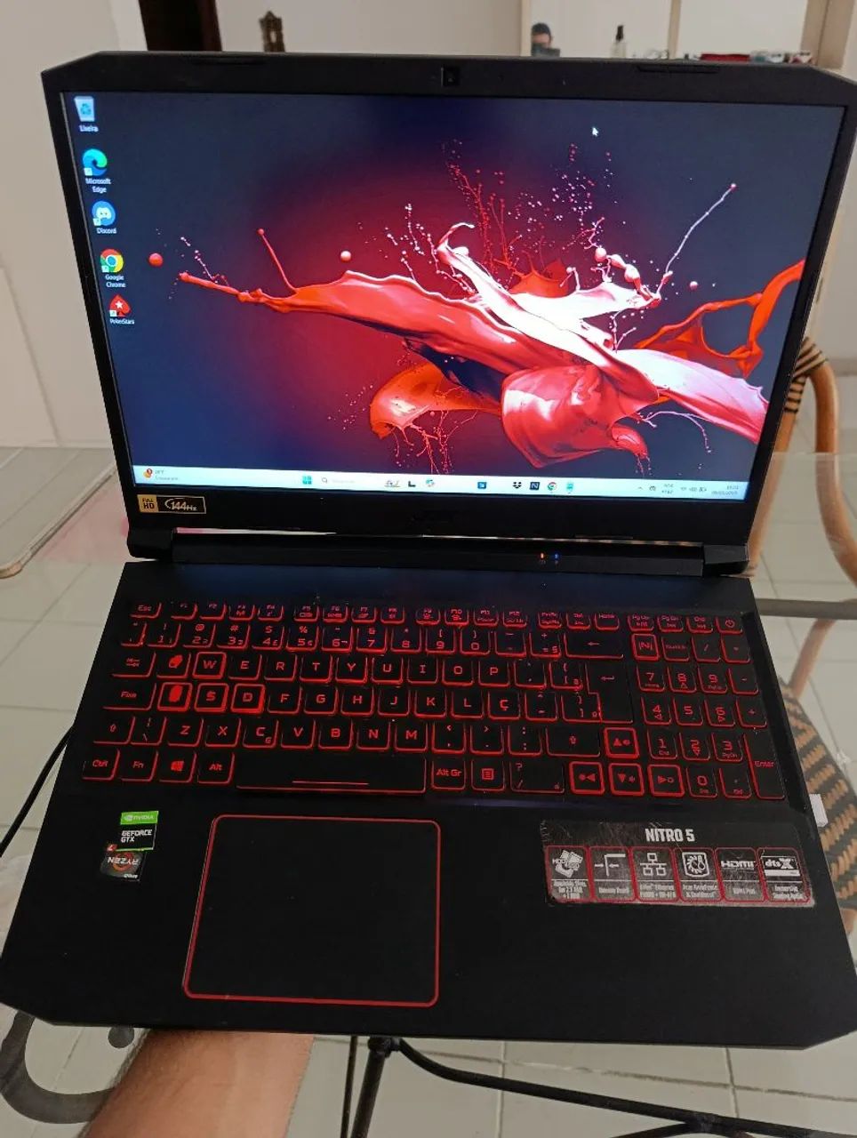 Notebook Acer nitro 5 RYZEN 7 GTX 1650 TELA 144HZ 