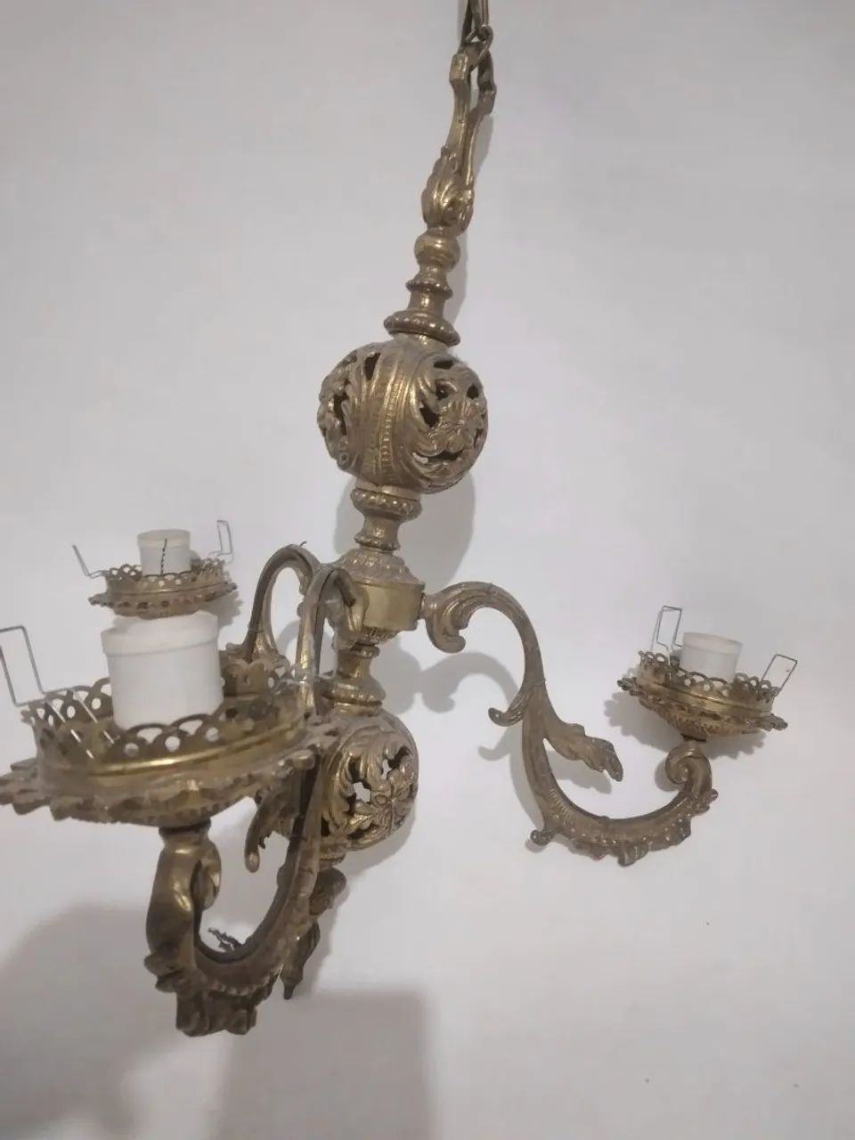 Raro Lustre de Bronze Antigo anos 70 - Foto 6