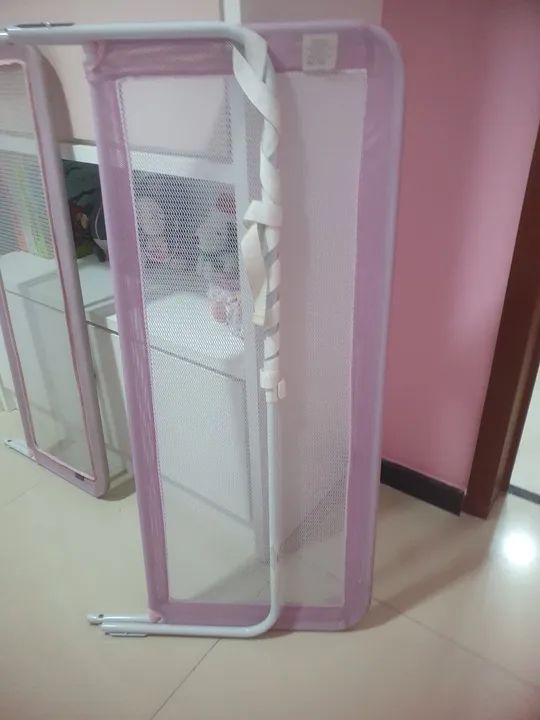 Grade de proteção para cama infantil - Rosa - Foto 2