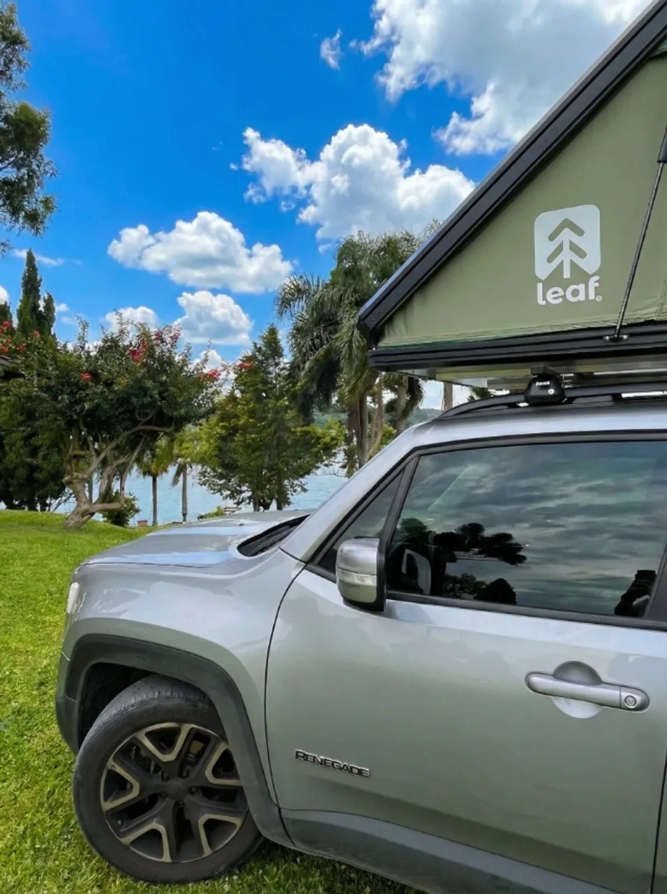 Barraca De Teto Automotiva De Casco Rígido Leaf - 2 Pessoas Verde-musgo - Foto 3