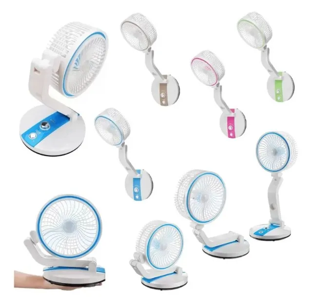 Ventilador de mesa portatil recarregavel retratil para rua camping