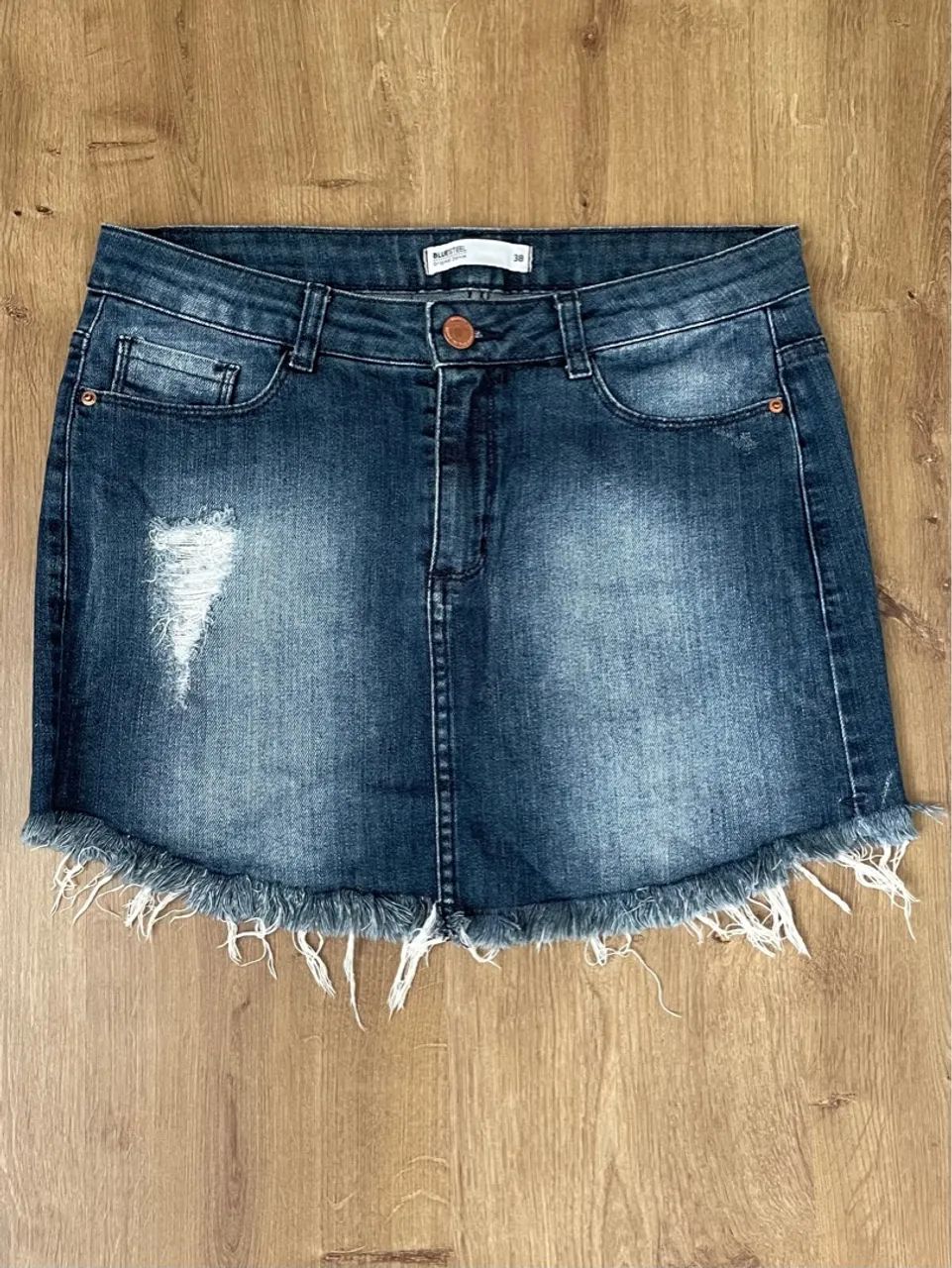 Saia Jeans Destroyed tam 38 Bluesteel - Foto 4