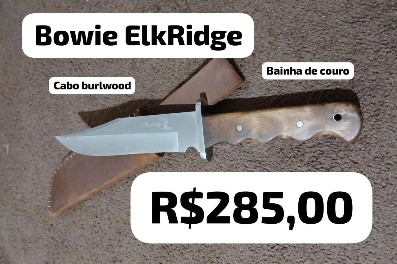 Faca Bowie ElkRidge - Cabo Burlewood