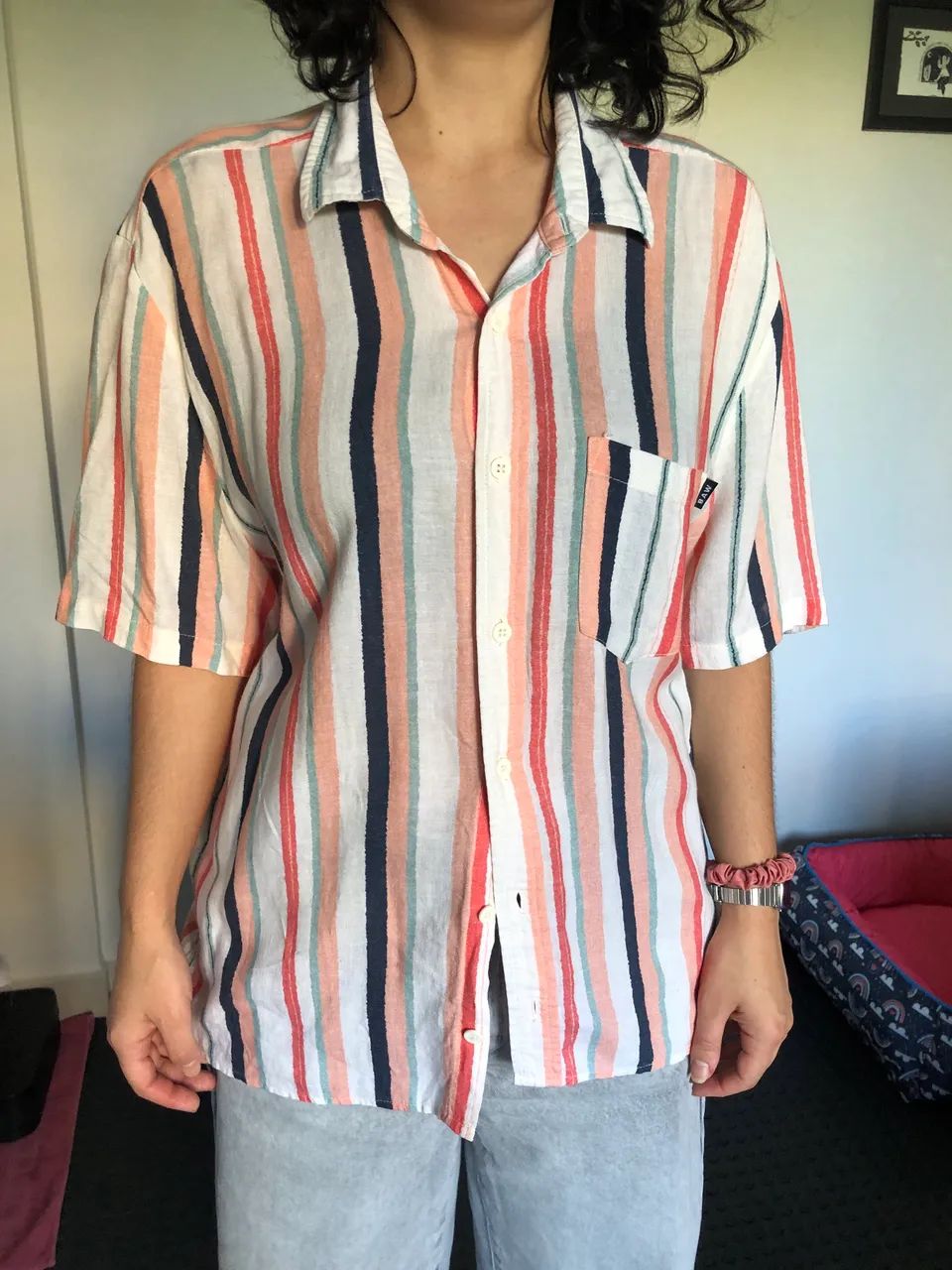 Camisa listrada Baw, tamanho M - Foto 2